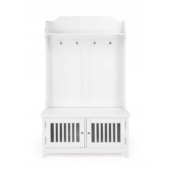 HomeRoots Amelia White Freestanding Rack with Storage