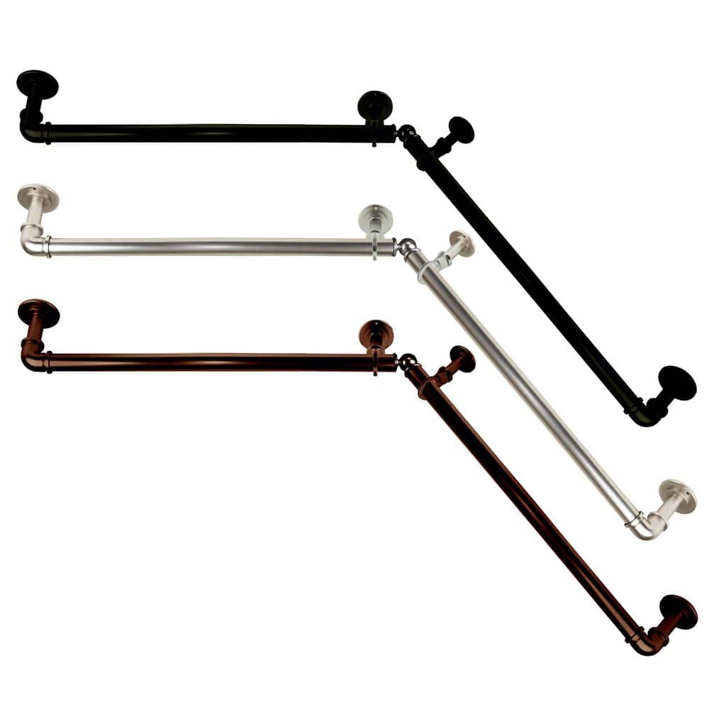 "1"" Dia Adjustable 28"" to 48"" Blackout Corner Curtain Rod in Satin Nickel" price history on PriceWatchPro