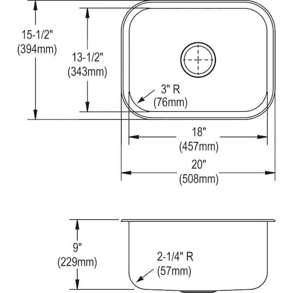 Signature Plus Drop-In/Undermount Stainless Steel 20 in. Single Bowl Kitchen Sink Signature Plus Drop-In/Undermount Stainless Steel 20 in. Single Bowl Kitchen Sink
