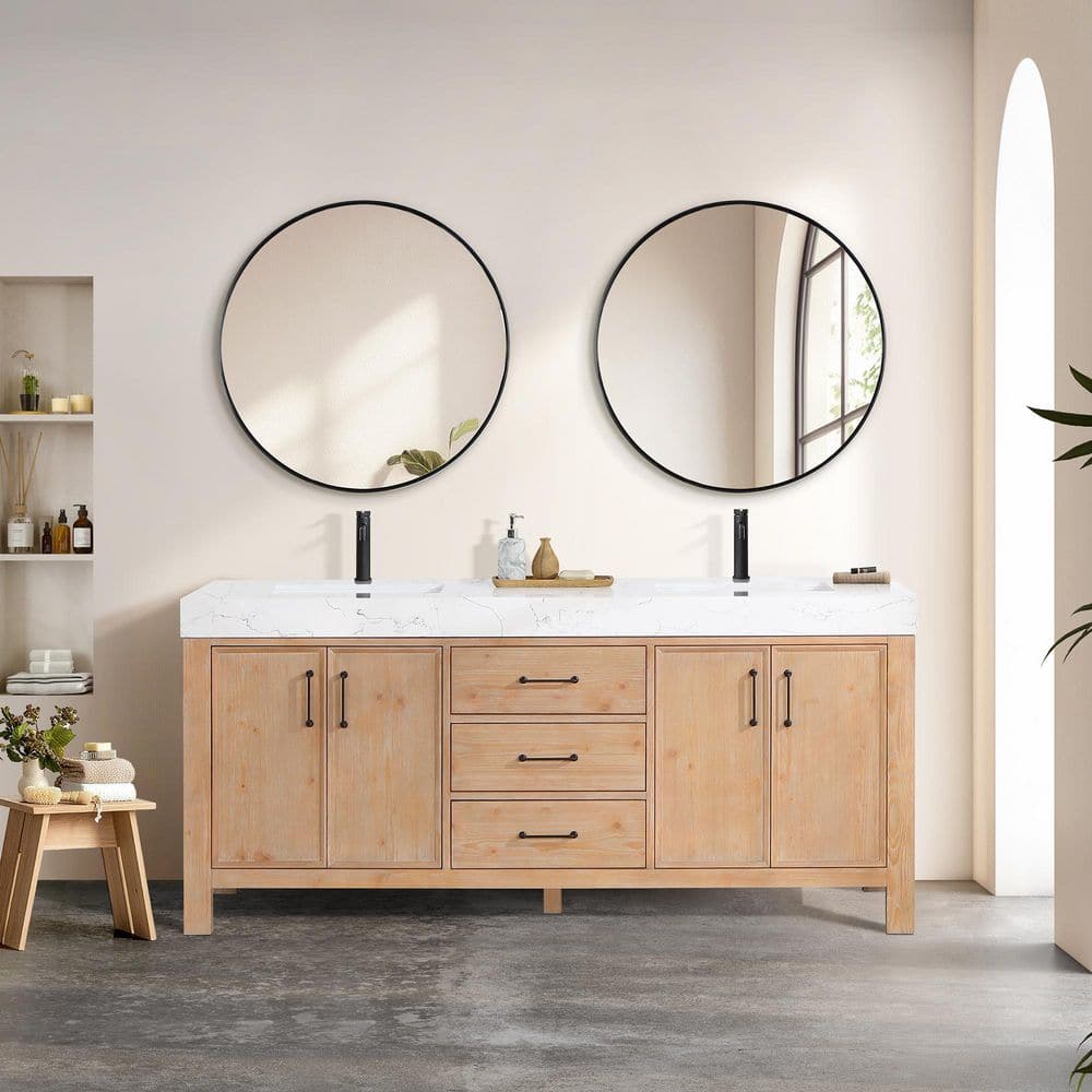 ROSWELL León 72 in.W x 22 in.D x 34 in.H Double Sink Bath Vanity