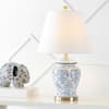 JONATHAN Y Juliana Traditional Classic Chinoiserie Ceramic 22.25-in Brass Gold LED Rotary Socket Table Lamp With Linen Shade JYL3085A At