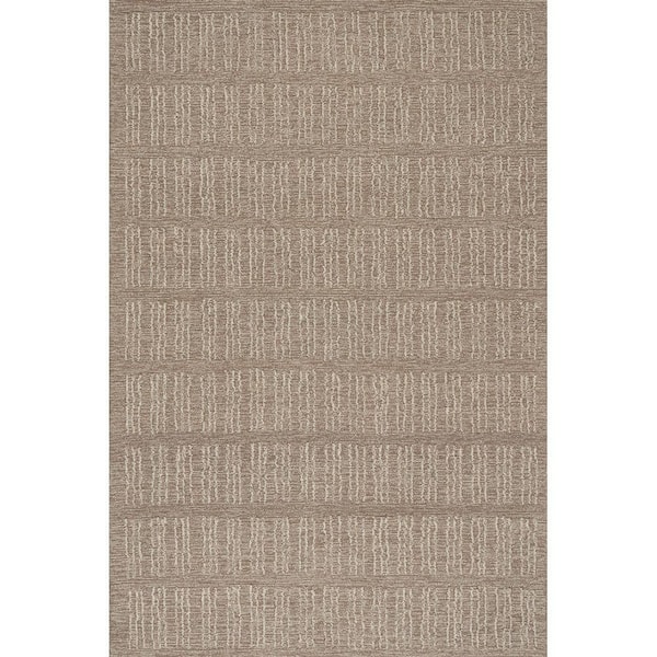 Halbeth Hand Tuffted Wool Area Tan 5 ft. x 8 ft. Indoor Area Rug