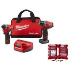 M12 FUEL 12-Volt Lithium-Ion Brushless Cordless Hammer Drill & Impact Driver Combo Kit (2-Tool) with Bit Set (45-Piece)