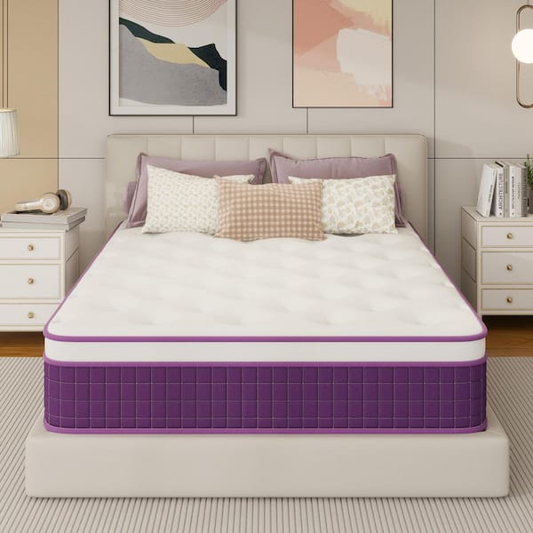 Queen Medium Gel Memory Foam 12 in. Bed-in-a-Box Hybrid Mattress Set with Pocket Springs,Pressure Relief,100-Night Trial
