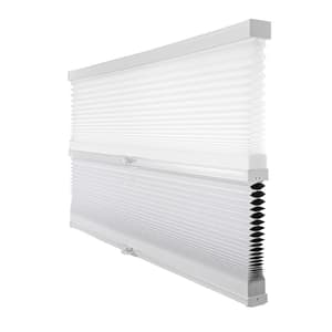 Cut-to-Size Simply White Cordless Day N Night Privacy Blackout Polyester Cellular Shade 25 in. W x 72 in. L