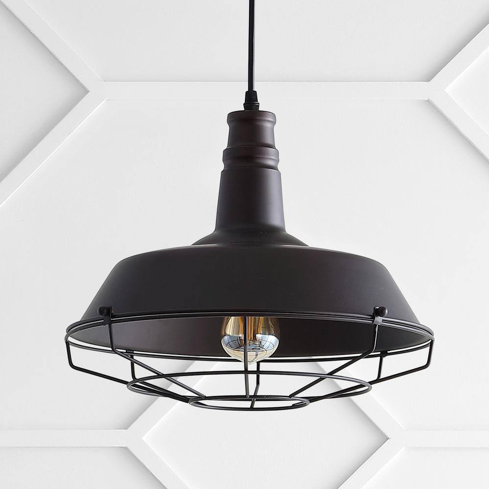 Rustic Farmhouse 14.25" Oil Rubbed Bronze LED Pendant Light