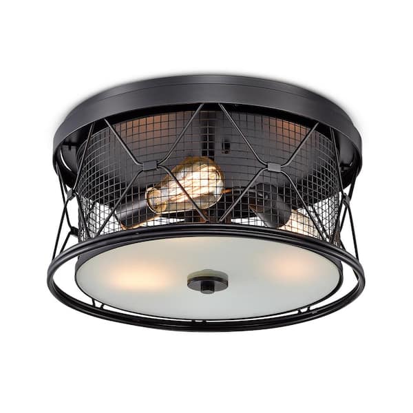 Warehouse Of Tiffany Sheela 8 In. 3-light Indoor Matte Black Finish 