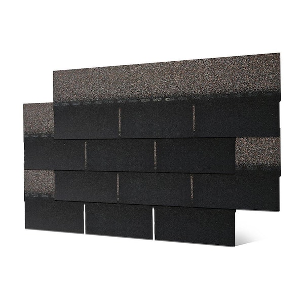 NVNOO 39.4 in. x 13.1 in. Asphalt Roofing Shingles for Roof House Repair Tiles Shed Decor, Black (8-Pack)