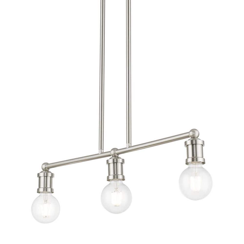 Lansdale 24" Brushed Nickel 3-Light Linear Chandelier
