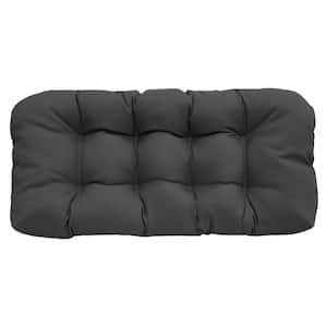 Ebony Outdoor Cushion Wicker Settee in Black 19 x 44 - Includes 1-Wicker Settee Cushion