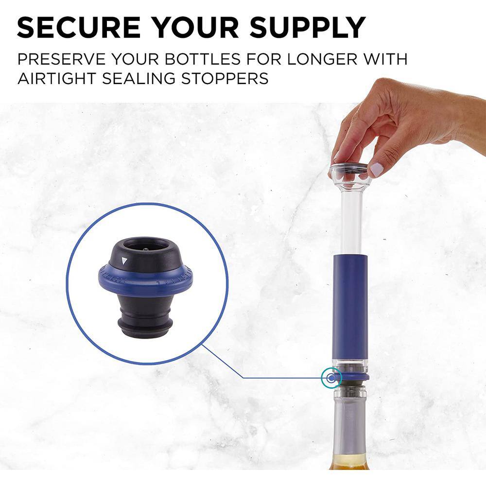 Ivation Blue Electric Wine Opener Set with Aerator and Preserver