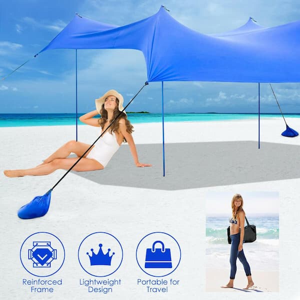 Sunshade Protection Tent Foldable Sun Shade Beach Umbrella Houlder Legs H 