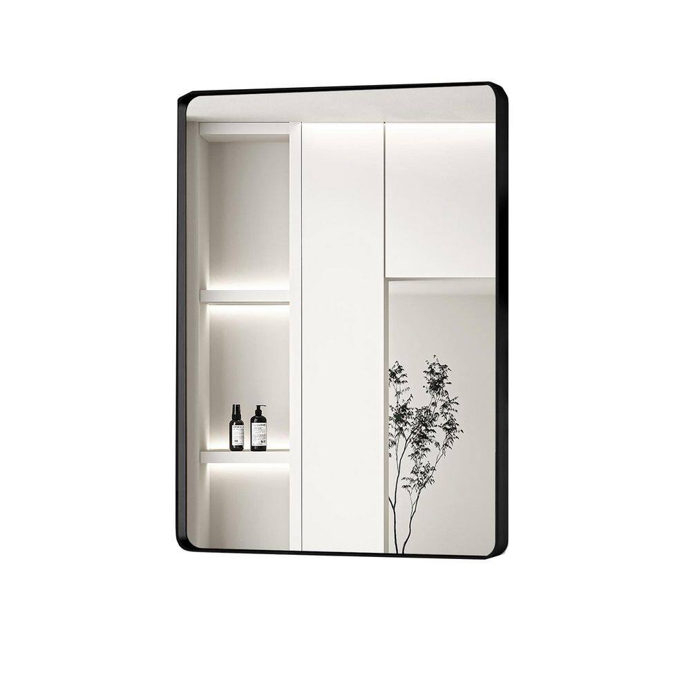 24 in. W x 36 in. H Rectangle Framed Wall Bathroom Vanity Mirror in Black price history on PriceWatchPro
