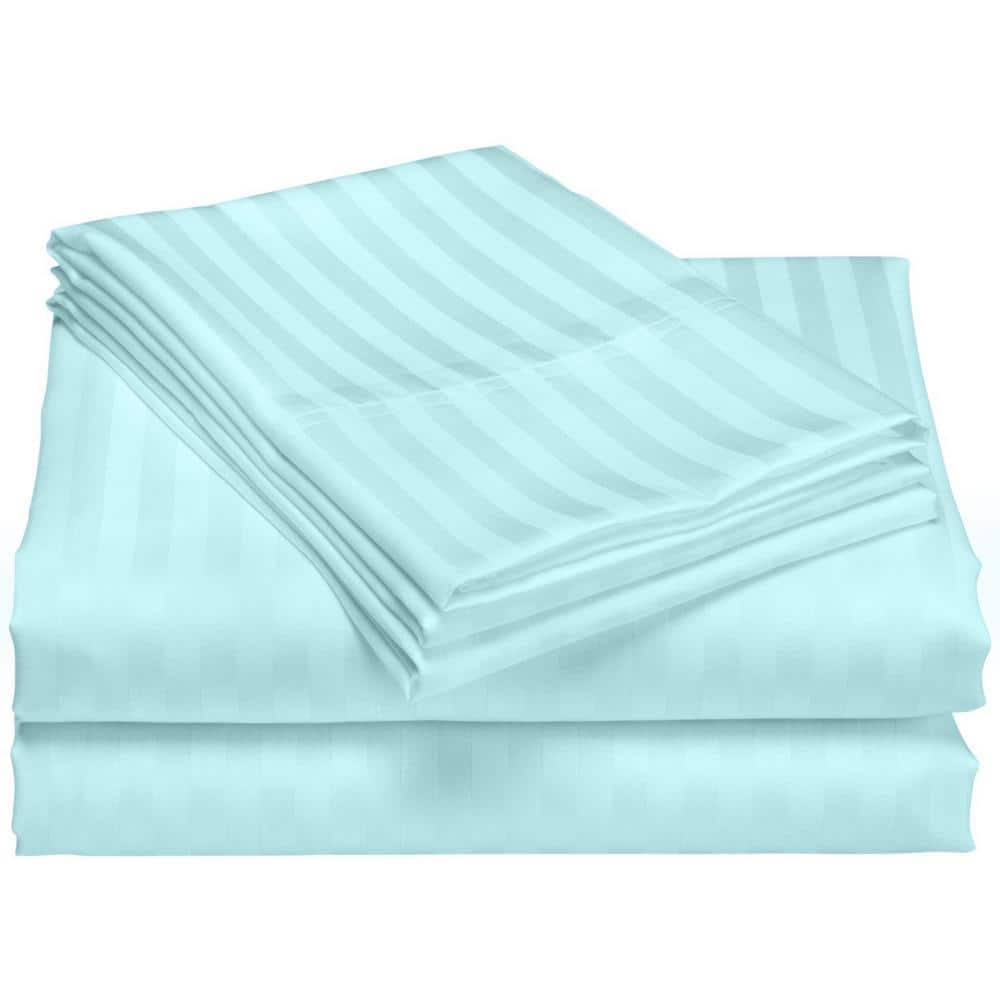Hotel London 600-Thread Count 100% Cotton Deep Pocket Striped Sheet Set (Tw
