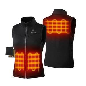 Women's Medium Black 7.2-Volt Lithium-Ion Heated Fleece Vest with (1) 5.2Ah Battery and Charger