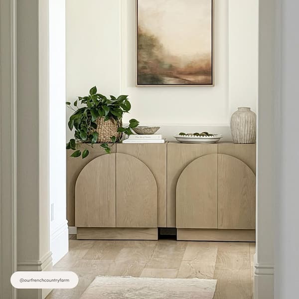 Nathan James Iris Gray Oak 31 in. H Mid-Century Modern Wooden