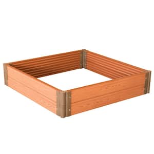 48 in. Classic Traditional Durable Wood- Look Raised Outdoor Garden Bed Flower Planter Box, 4-Pieces