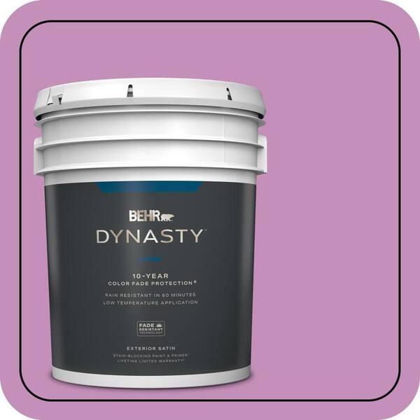 BEHR DYNASTY 5 gal. #670B-5 Pretty Petunia Satin Enamel Exterior Stain-Blocking Paint & Primer
