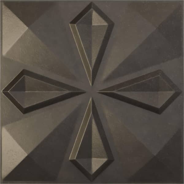 Ekena Millwork 19 5/8 in. x 19 5/8 in. Nikki EnduraWall Decorative 3D Wall Panel, Weathered Steel (12-Pack for 32.04 Sq. Ft.)