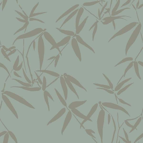 Origin Guadua Green Bamboo Leaves Non-Pasted Metallic Wallpaper Sample