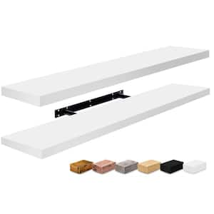 2-Pack Long Floating Shelves, 35 in. W x 9 in. D White Decorative Wall Shelf