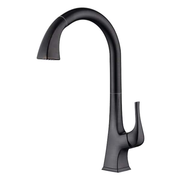 Ultra Faucets Quest Single Handle Pull-Down Sprayer Kitchen Faucet with Accessories in Rust and Spot Resist in Oil Rubbed Bronze