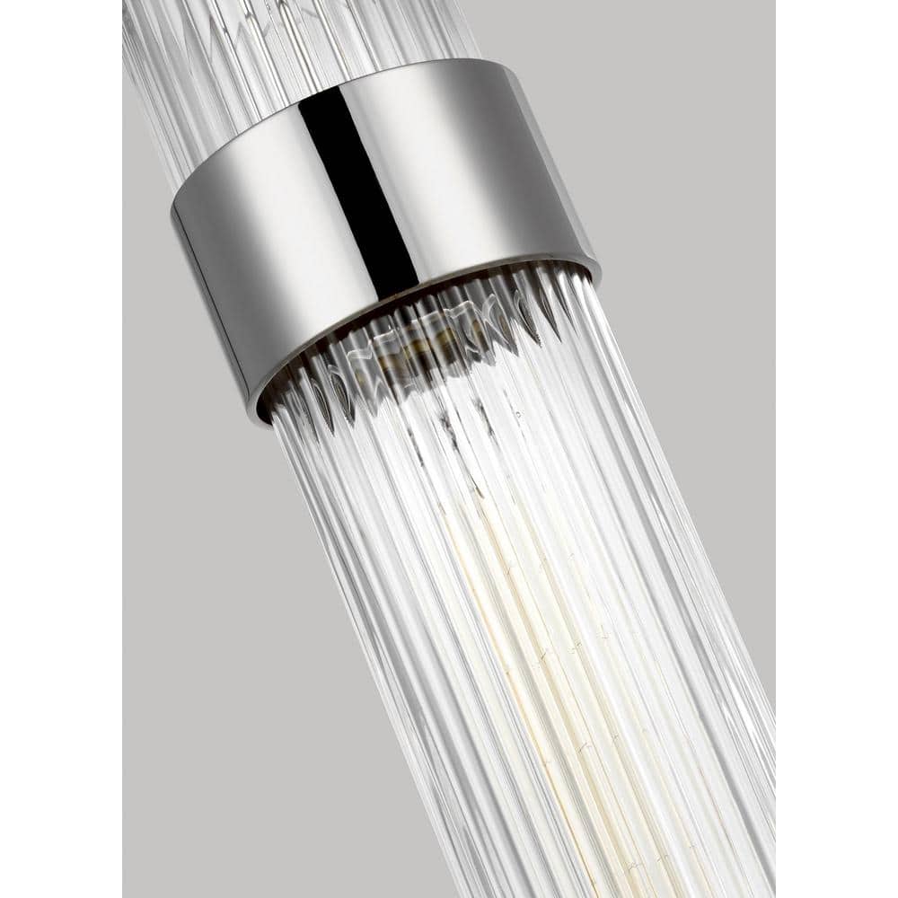 Geneva Polished Nickel Glass Cylinder Pendant Light