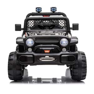 12-Volt Kids Ride On Truck Car with Remote LED Lights Music in Black