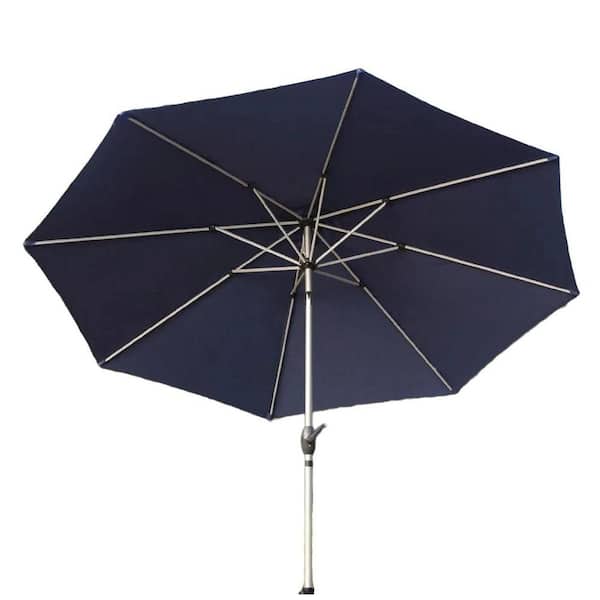 9 ft. Patio Umbrella with Crank and Tilt-UV Protection, Waterproof Outdoor Umbrella for Garden, Pool, Deck in Navy Blue