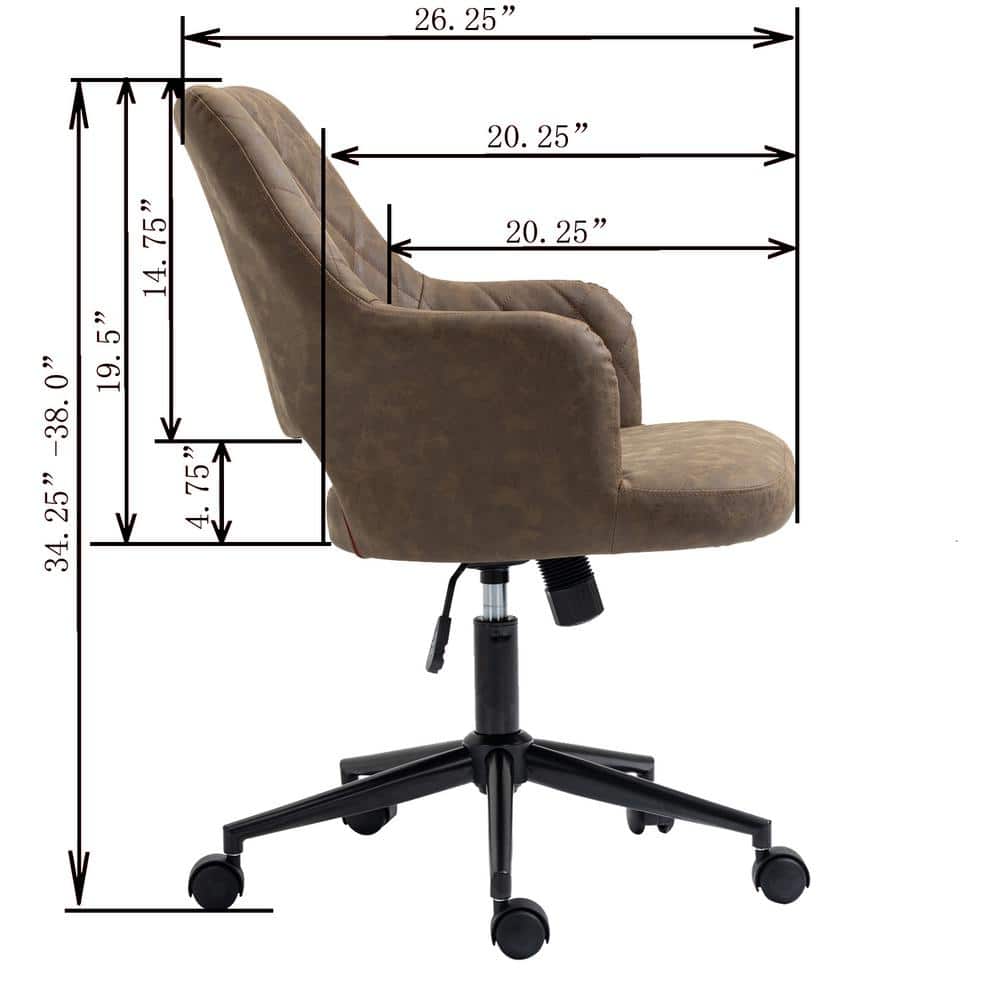 Brown Faux Leather Swivel Executive Office Chair
