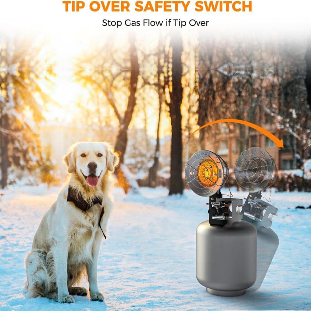 Camplux Heavy Duty Steel Outdoor Propane Tanktop Heater with Tip-Over Switch