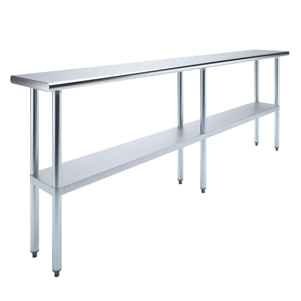 AMGOOD 14 in. x 96 in. Stainless Steel Kitchen Utility Table with ...