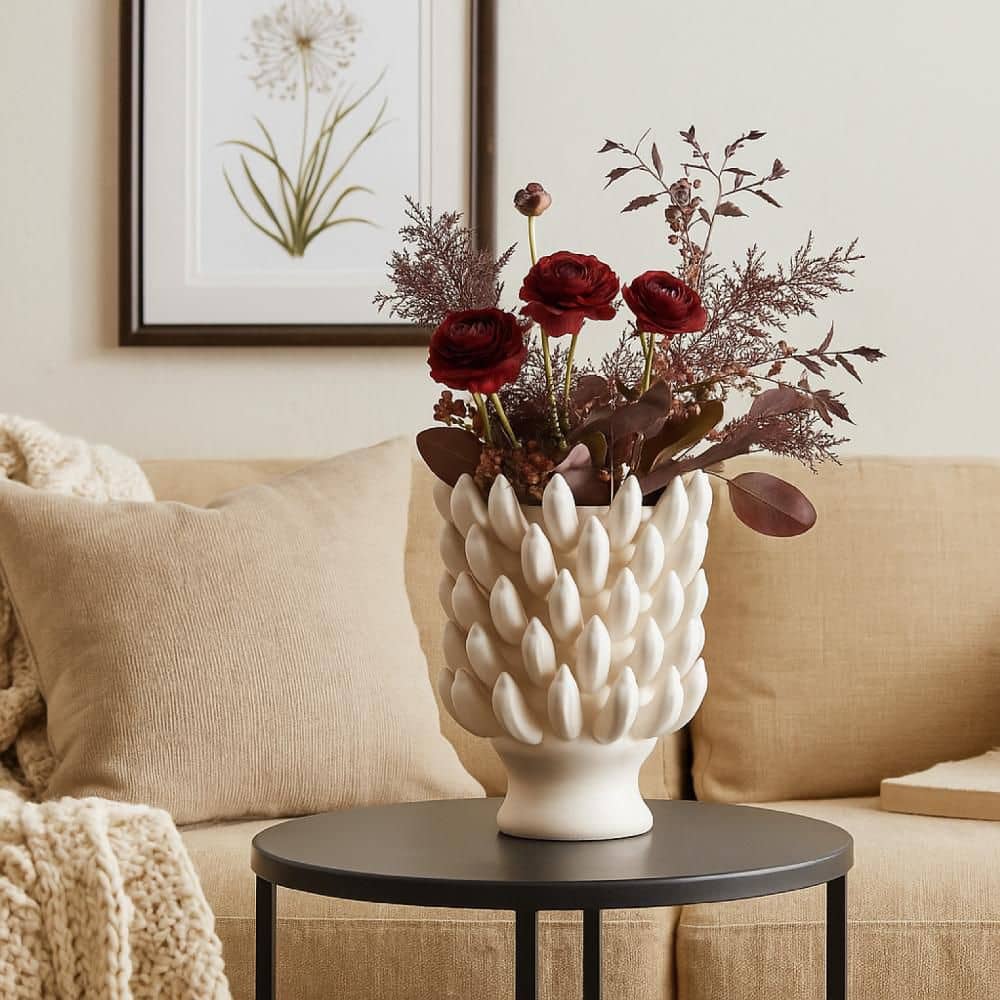 Joseph 17.25 in. Ivory Ceramic Round Decorative Vase price history on PriceWatchPro