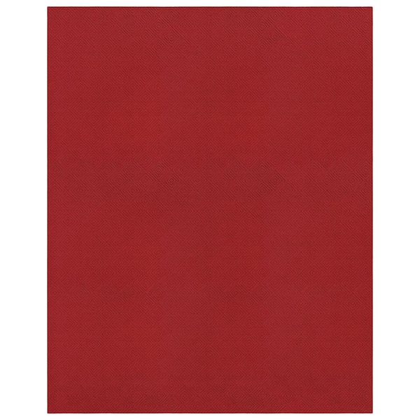 Brentwood Jasmine 12 ft. x 15 ft. Chili Red Geometric Area Rug