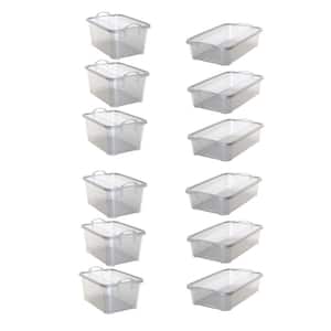 Life Story 55 Quart Containers Locking Stackable Closet and Storage Box with Built in Carry Handles and Snap Locking Lids, Purple (6 Pack)
