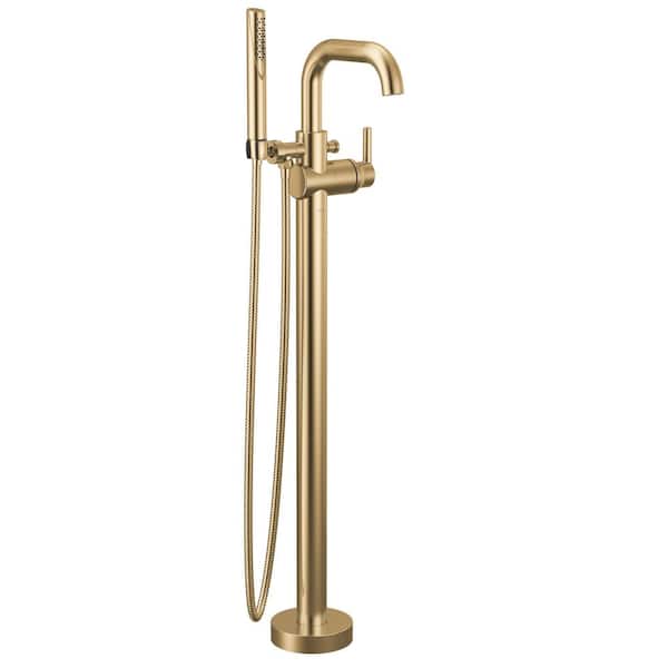 Trinsic Gold 1-Handle Floor Mount Tub Faucet Trim Kit in Champagne Bronze with Hand Shower (Valve Not Included)