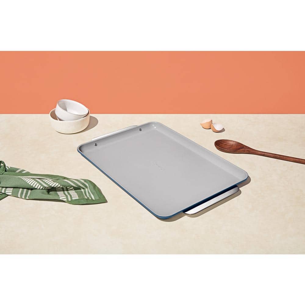 18 in. Non-Stick Ceramic Large Baking Sheet in Slate