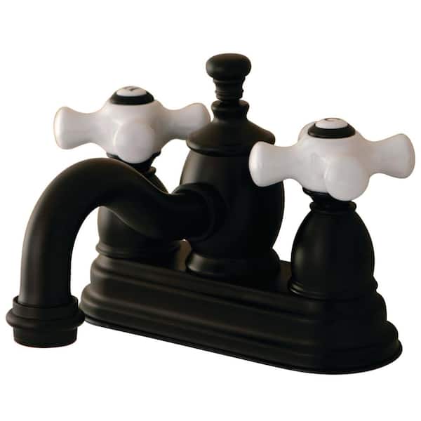 Kingston Brass English Country 4 in. Centerset 2-Handle Bathroom Faucet in Oil Rubbed Bronze