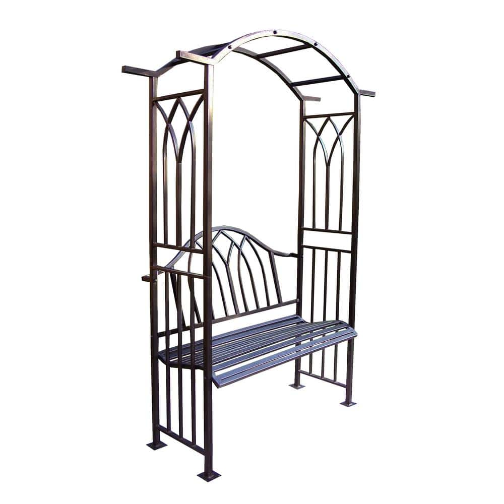 Royal Metal Outdoor Bench with Arbor