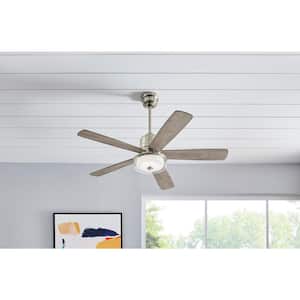 Castleford 52 in. White Color Changing Integrated LED Brushed Nickel Ceiling Fan with Light Kit and Remote Control