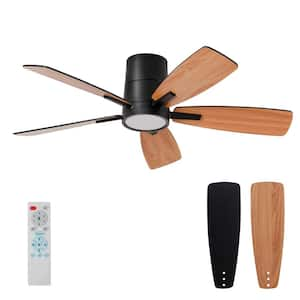 S5 42 in. Indoor Black Ceiling Fan with Remote Control and Dimmable LED Light, Reversible Quiet DC Motor and 5 Blades