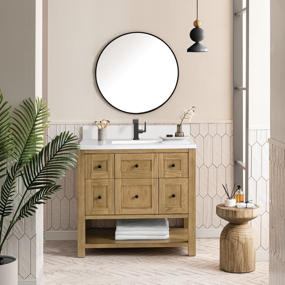 Breckenridge 36.0 in. W x 23.5 in. D x 34.2 in. H Single Bath Vanity in Light Natural Oak with White Zeus Quartz Top price history on PriceWatchPro