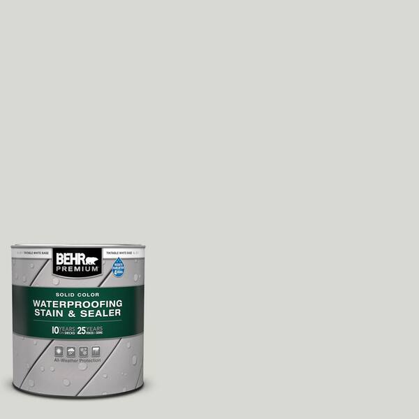 BEHR PREMIUM 1 qt. #N360-1 Seagull Gray Solid Color Waterproofing Exterior Wood Stain and Sealer