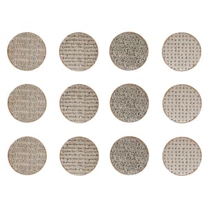 Brown 4-Various React Glazed Patterns Round Stoneware Plate (Set of 12)