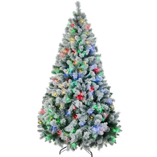 JUJABU 88.5 in. H Holiday Green Artificial Christmas Tree with