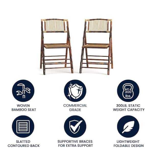 Carnegy Avenue Bohemian Bamboo Folding Dining Chairs with