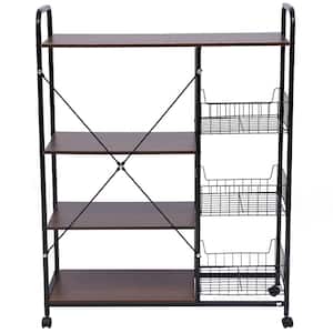 BRIGHTSHOW 4-Tier Storage Shelves, Collapsible Metal Shelf Organizer for  Garage/Pantry/Kitchen/Sunroom Foldable Shelving Unit Heavy Duty Wire  Shelving