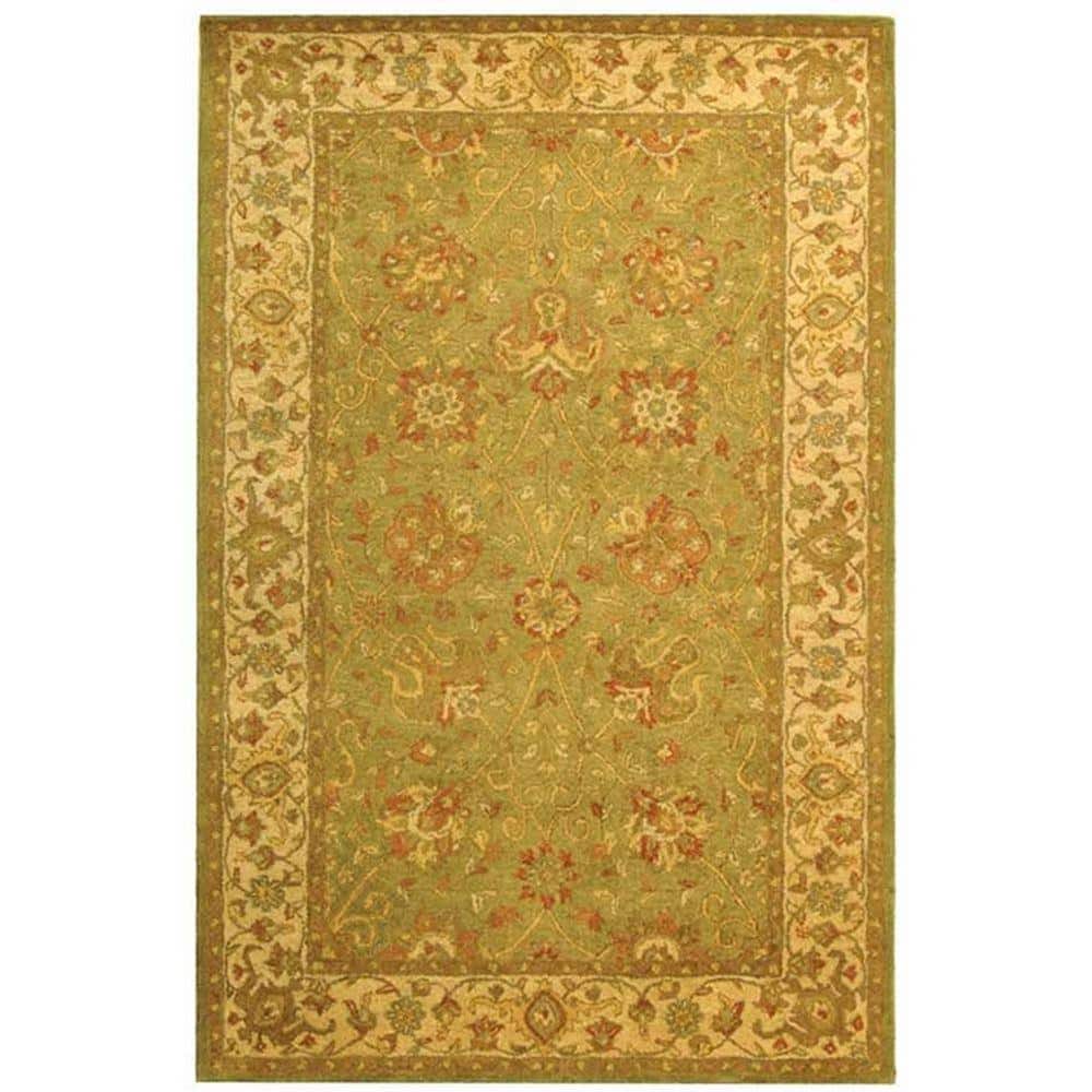 Sage and Beige Hand Tufted Wool Area Rug