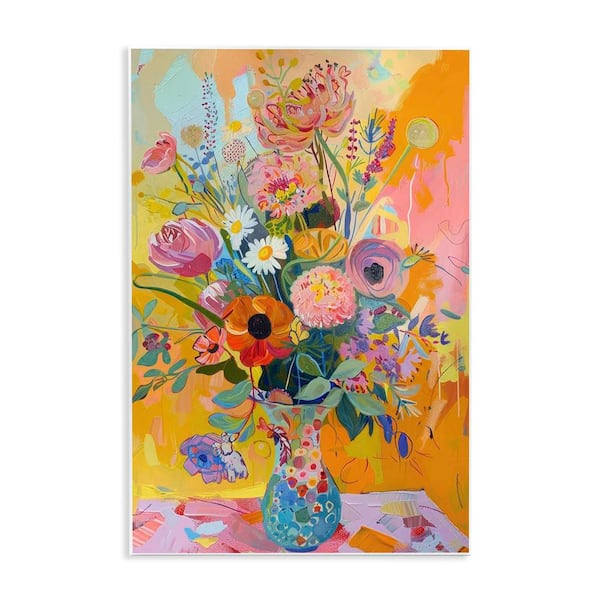 Stupell Industries Bright Hued Mod Bouquet by LSR Design Studio Unframed Nature Graphic Art Print 15 in. x 10 in.