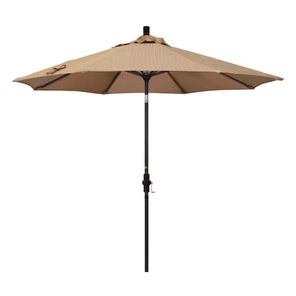 California Umbrella 9 ft. Aluminum Collar Tilt Patio Umbrella in Terrace Sequoia Olefin